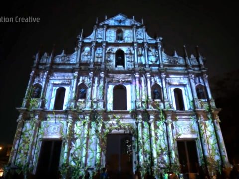 2015澳門光影節 大三巴牌坊光雕表演 – 光之仙境
